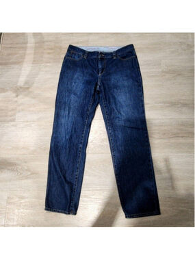 Talbots Jeans Womens Petite 8P Blue Medium Wash Boyfriend Relaxed Denim Casual